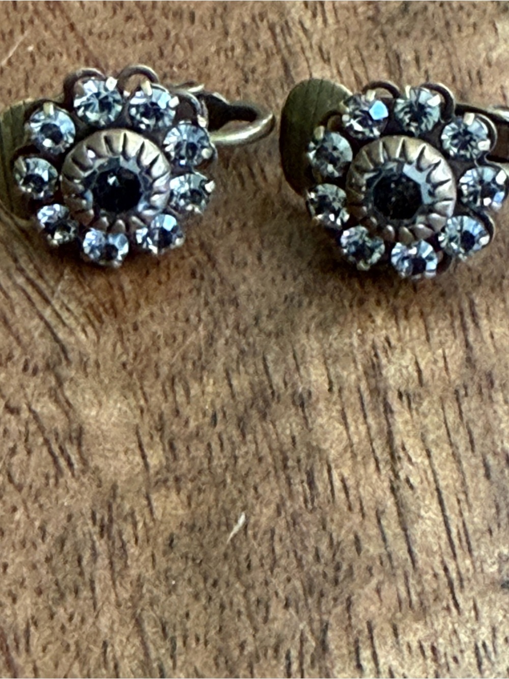 Liz PalaciosVintage-Inspired Clear Crystal Flower Clip-On Earrings - Silver Tone